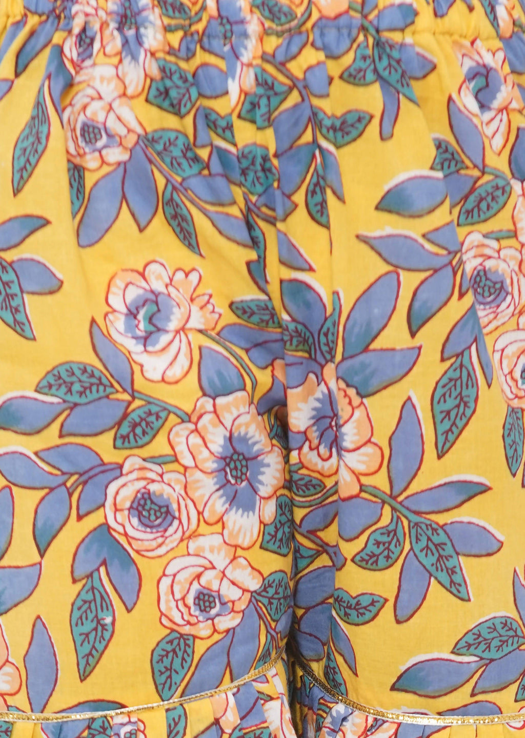 Little Bansi Girls Cotton Embroidery Kurta with Floral Sharara & Dupatta - White & Yellow
