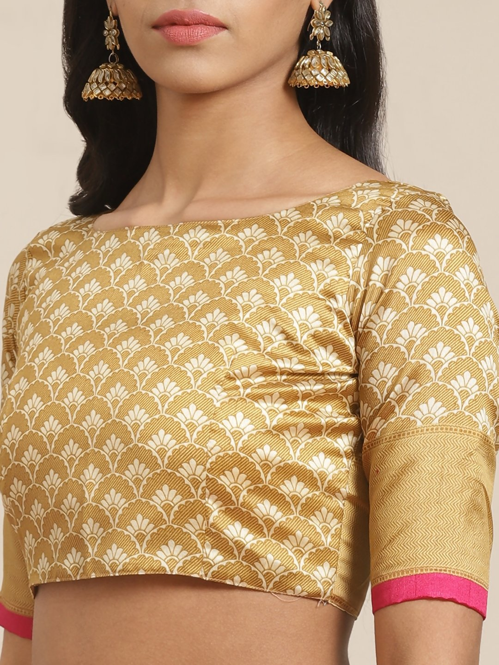 Saree Mall Beige & Pink Ethnic Motifs Print Saree - Distacart