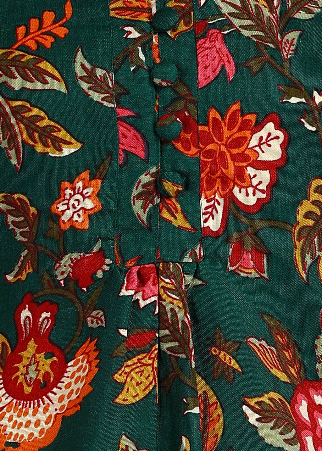 Aavyora Women's Green Floral Printed Flared Tunic - Distacart