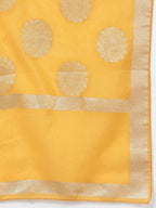 Myshka Women Yellow Panelled Kurta with Palazzos With Dupatta - Distacart