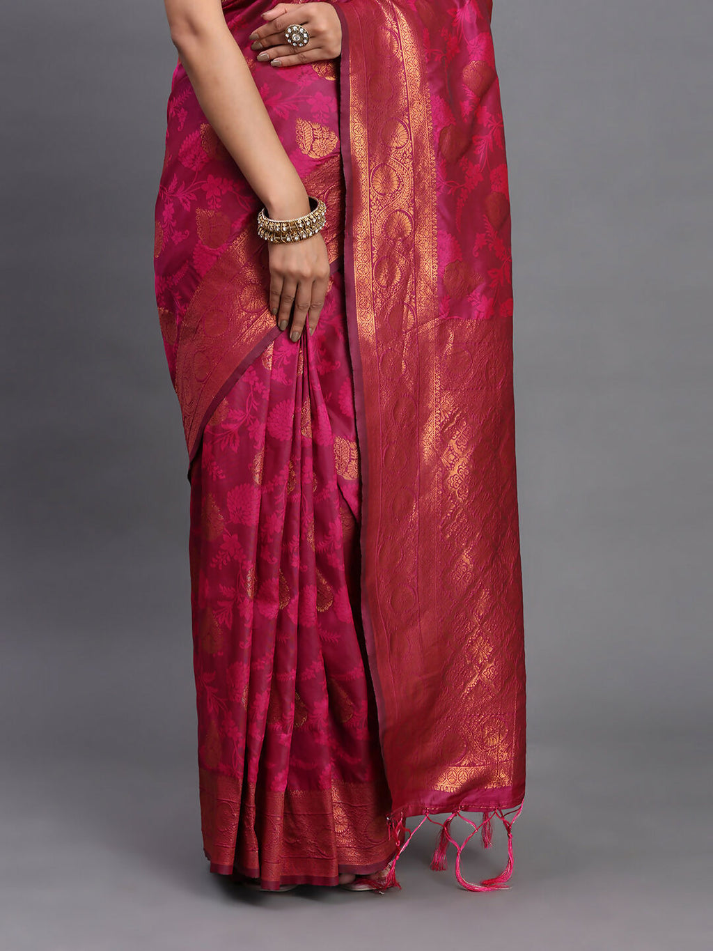 Shree Shyam Fashion Silk Pink Saree - Distacart