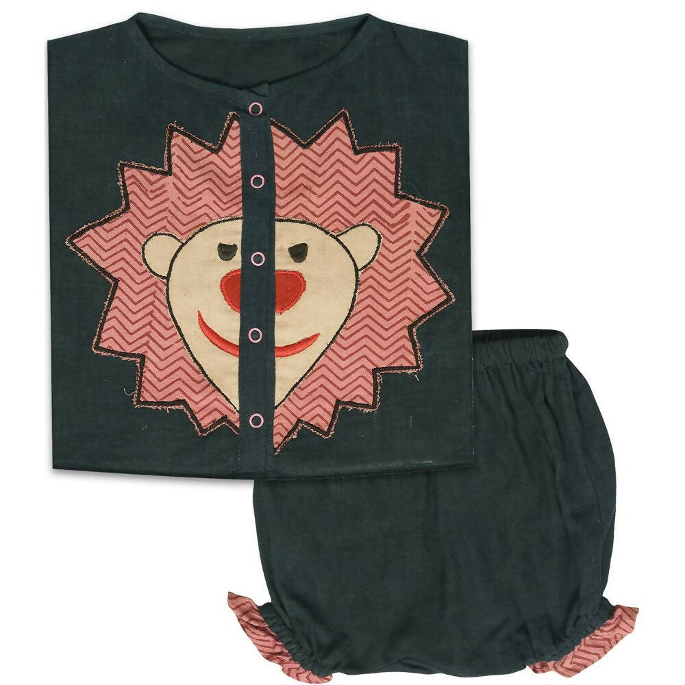Mhyssa Alex Black T-shirt with Bloomer Shorts Set For Kids