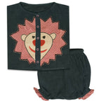 Mhyssa Alex Black T-shirt with Bloomer Shorts Set For Kids