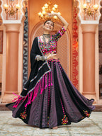 AI Fashion Multi Color Viscose Rayon Designer Navratri Lehenga Choli Collection