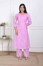 Miravan Womens Pink Lucknowi Angrakha Style Kurta With Palazzo - Distacart