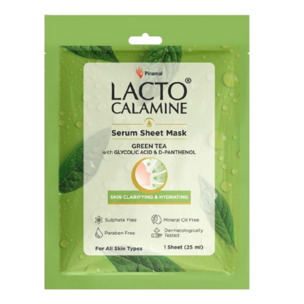 Lacto Calamine Green Tea Face Sheet Mask - Distacart