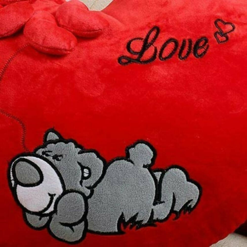 Frantic Cushion Heart Shaped Pillow (Red Color)