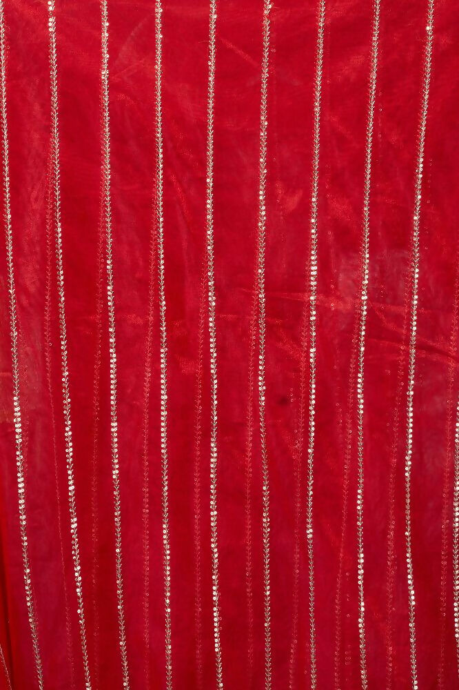 Joban Fashion Red Net Party Wear Sarees - Distacart