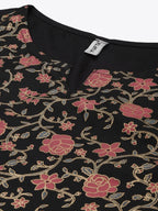 Yufta Women Black Ethnic Motifs Printed Paneled Kurta with Trouser