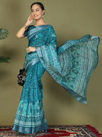 Shree Shyam Fashion Cotton Sea Green Saree - Distacart