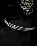 VOJ Silver Plated AD Stone Studded Hair Band