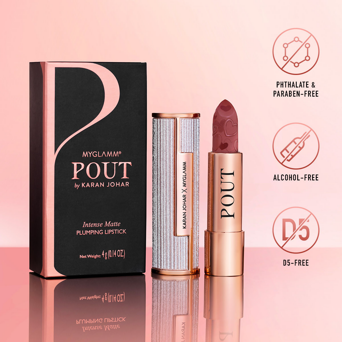 MyGlamm Pout By Karan Johar Intense Matte Plumping Lipstick - Diva Pout