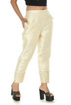 Mominos Fashion Moeza Silk Off White Color Pant