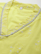 Ahalyaa Women's Traditional wear Kurta Set - Yellow