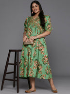 Ahalyaa Women's Traditional wear Ethnic Dress - Green - Distacart