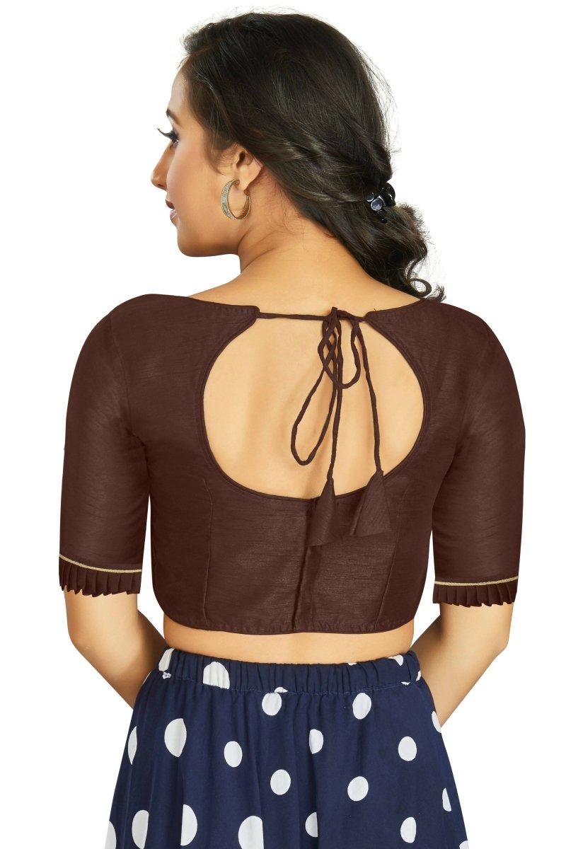 Aastha Fashion Women's Coffee Art Silk Designer Party Wear Readymade Blouse