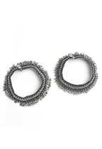 Mominos Fashion Kamal Johar Oxidised Silver Heavy Design Anklets