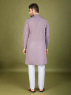 Vastranavya Dusty Peach Exclusive Festival Wear Viscose Silk Thread with Sequence Embroidered Work Kurta with Dupatta
