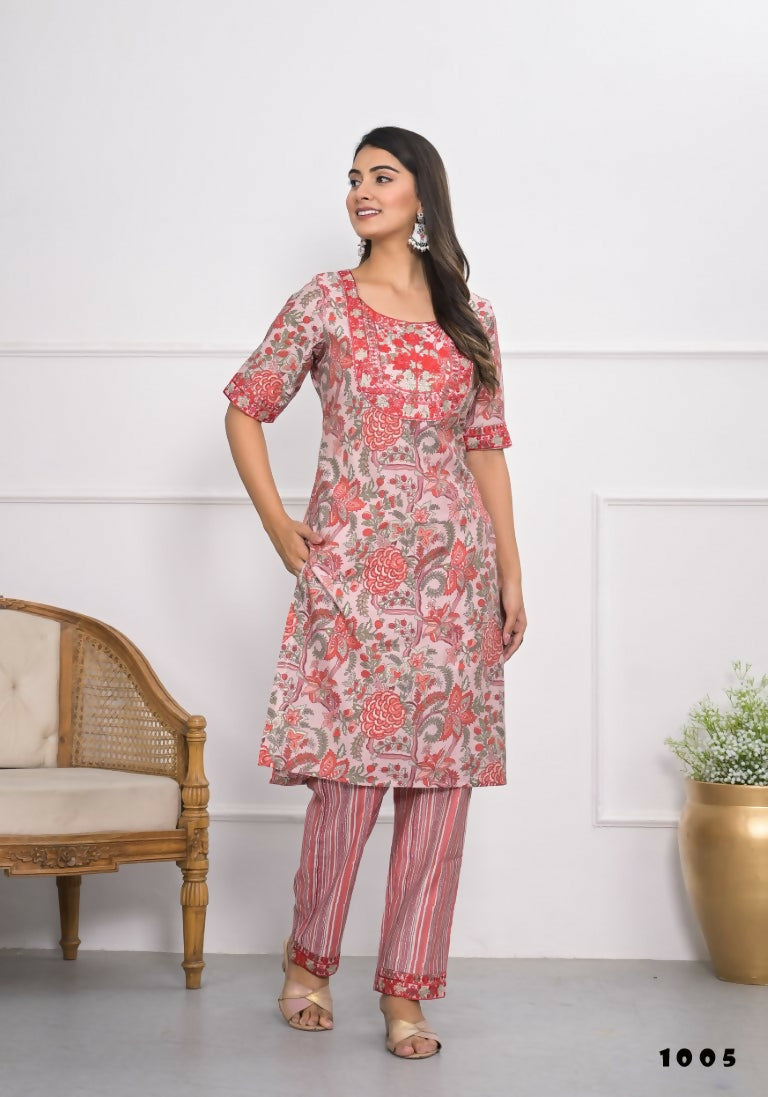 Festive Wear Ethnic Red chanderi Stitched Suit - Anbazaar