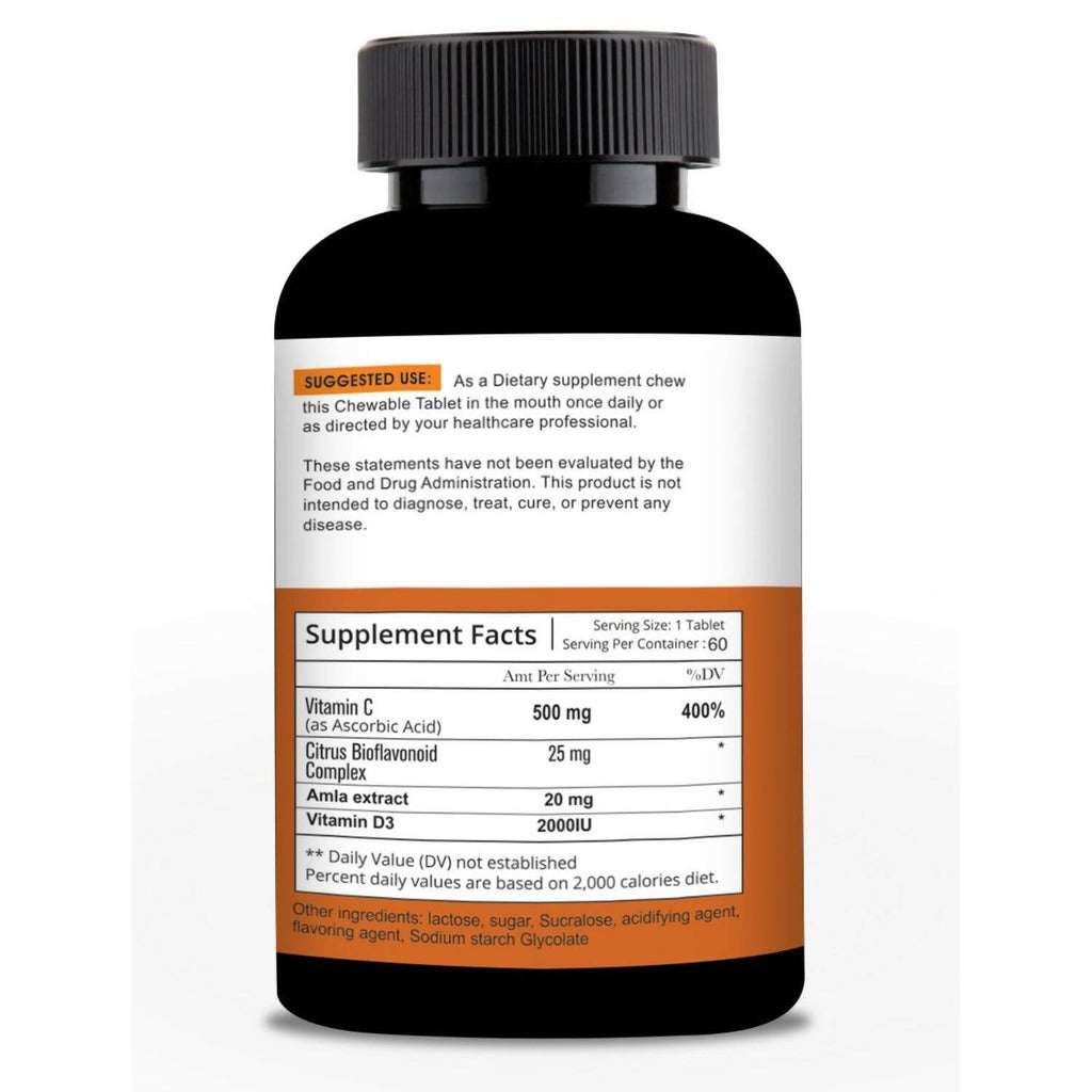 Nutracology Vitamin C 500mg Immunity Booster, Glowing Skin Tablets - Distacart
