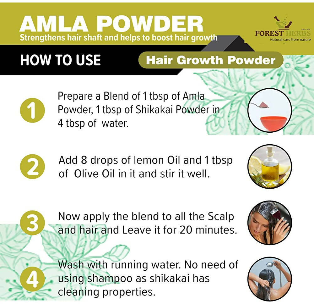 Forest Herbs 100% Natural Organic Amla, Reetha, Shikakai Powder Combo