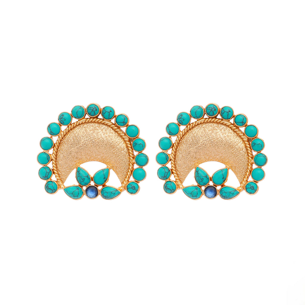 Nuyug Turquoise Crescent Earrings - Distacart