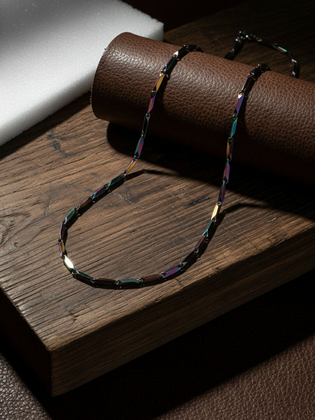 NVR Men's Handcrafted Multicolour Rhodium Plated Chain - Distacart