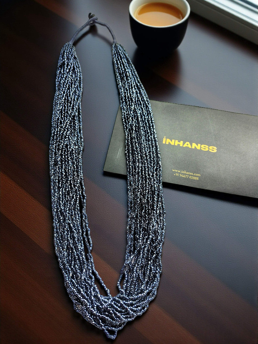 Inhanns Rangsaaz 20-Layer Luxe Long Beaded Only Necklace - Navy Blue 20 Layen Long Only Necklace