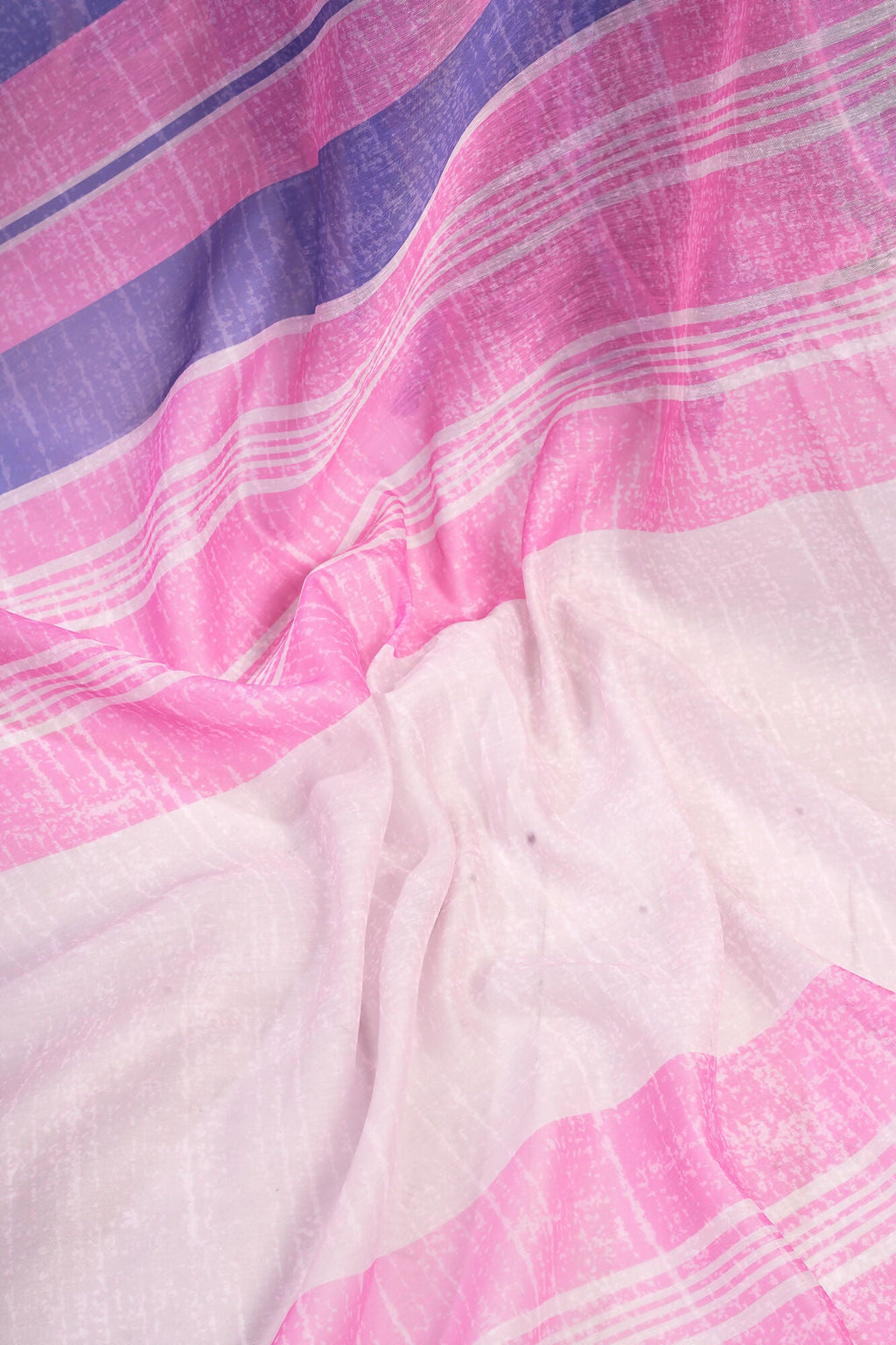 Vastranavya Pink Blue Digital Printed Linen Ready To Wear Designer Saree with Unstitched Blouse - Distacart