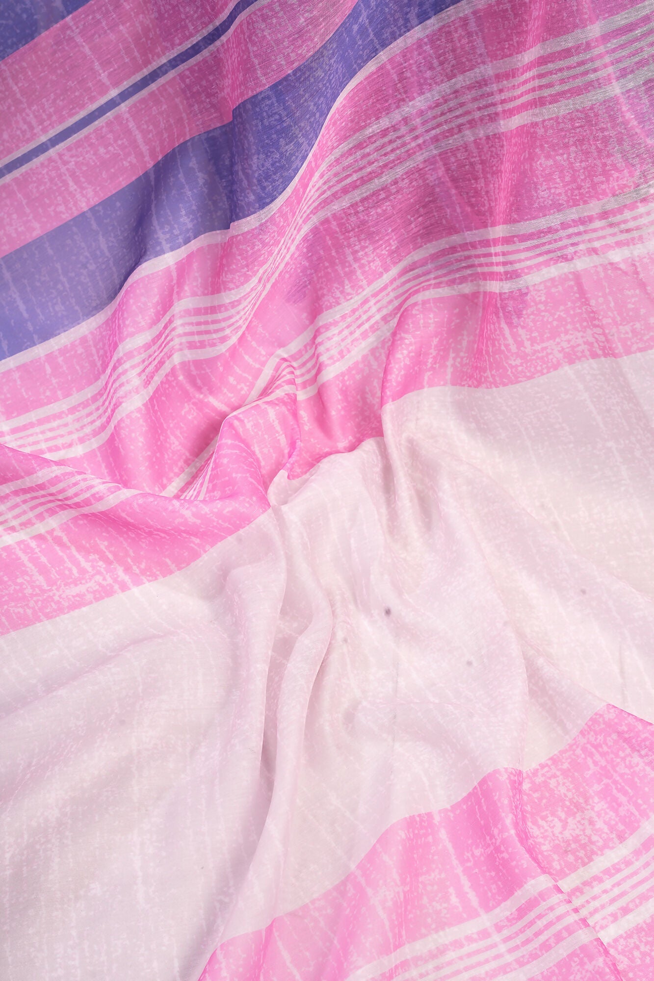 Vastranavya Pink Blue Digital Printed Linen Ready To Wear Designer Saree with Unstitched Blouse - Distacart