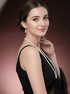 NVR Women Gold Plated White Pearl Necklace With Earrings - Distacart