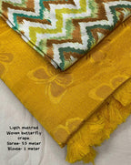 Mustard Silk Blend Ethnic Motifs Saree with Unstitched Blouse - A2M