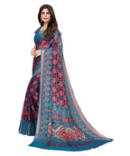 Vamika Navy Blue Chiffon Brasso Bollywood Style Woven Saree (DEVINA NAVY) - Distacart