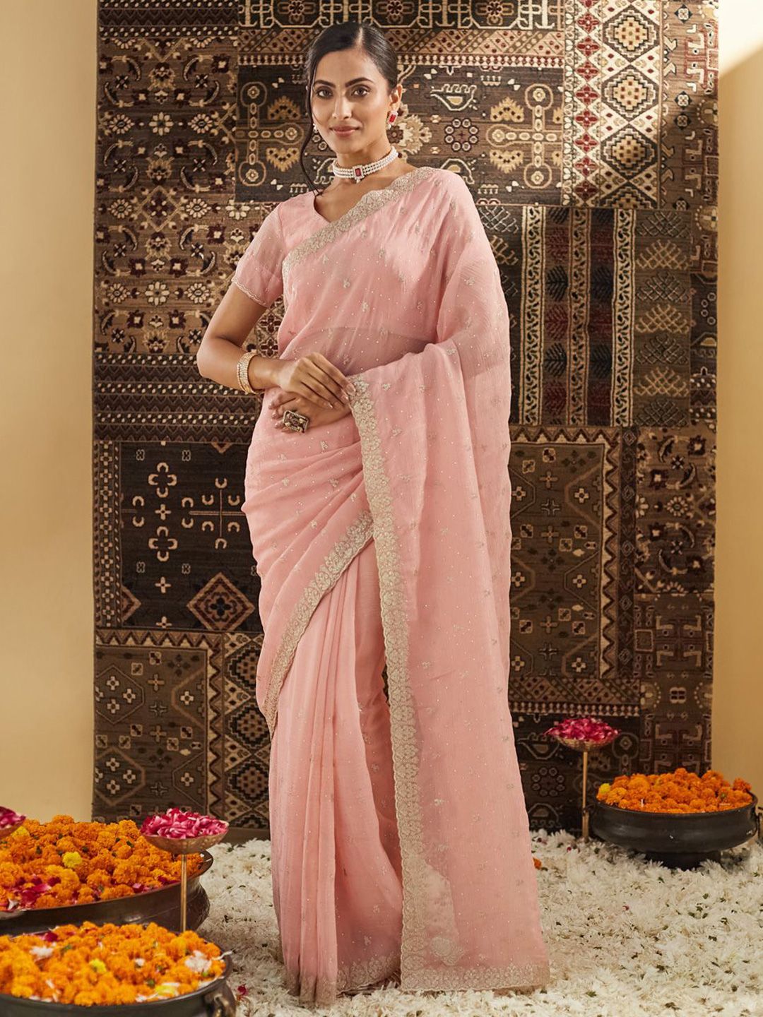 kasee Embellished Zari Pure Silk Saree - Distacart