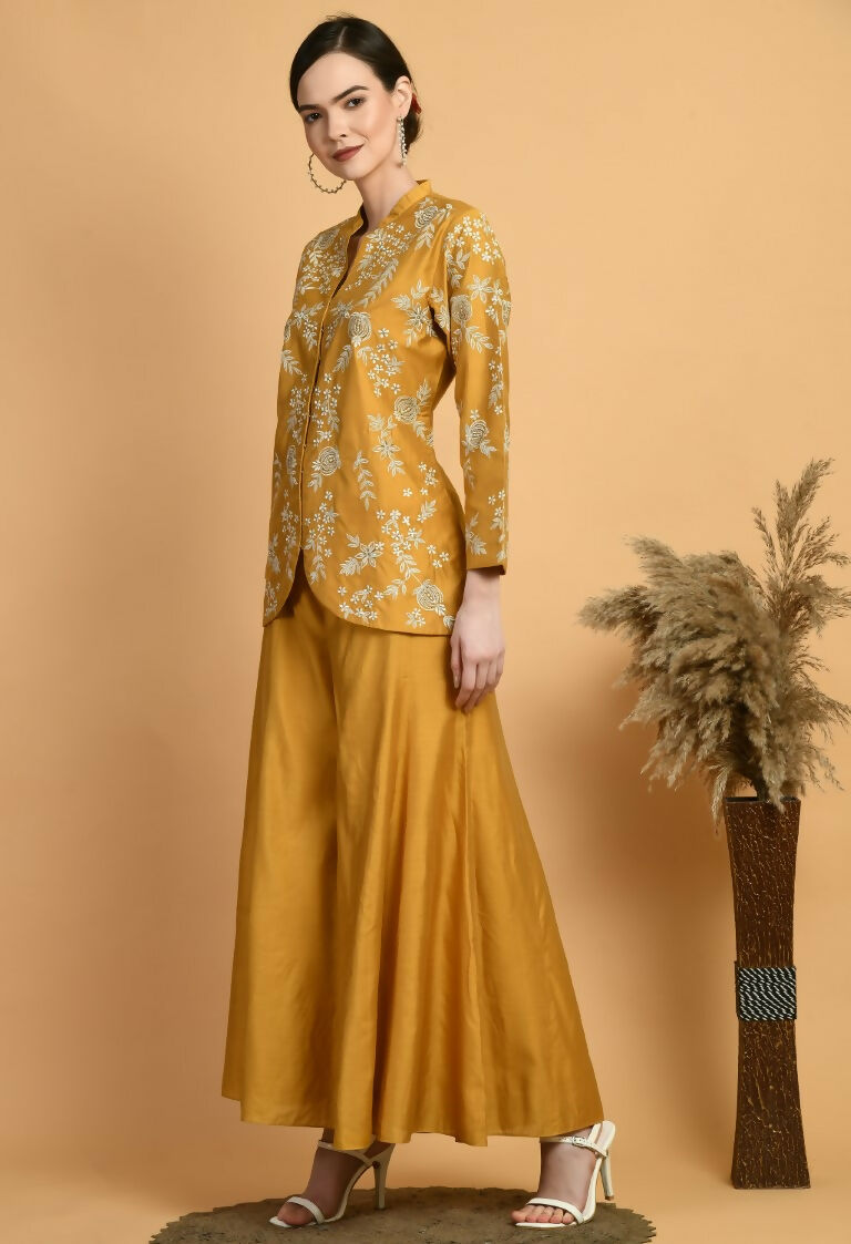 Joban Fashion Mustard Chanderi Kurta Set