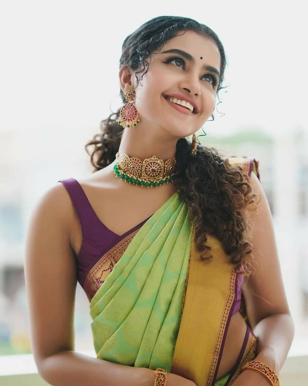 DEIANA'S Beautiful Designer Golden zari Soft Lichi Silk Saree - Pista