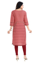 Snehal Creations Tomato Designer Print Cotton Slub Long Kurti Tunic - Distacart