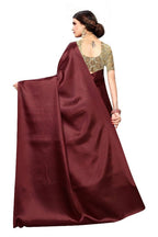  Satin Designer Saree (DUST MAROON)	