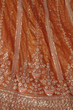 Kesar Fab Orange Jimmy Choo Hand_Woven Lehenga