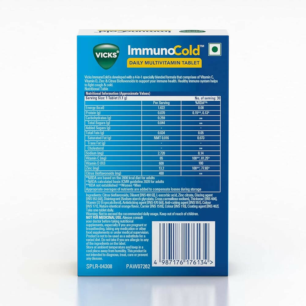 Vicks ImmunoCold Daily Multivitamin Tablets - Distacart