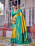 Shree Shyam Fashion Mustard Soft Silk Saree - Distacart