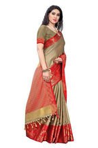 Vamika Banarasi Jacquard Weaving Brown Saree (DHONI CHIKU)