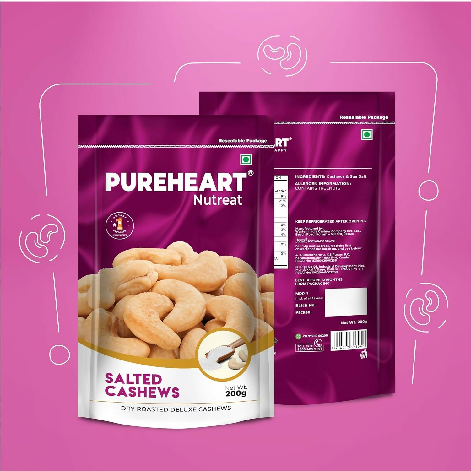 Pureheart Nutreat Roasted Salted Cashews - Distacart