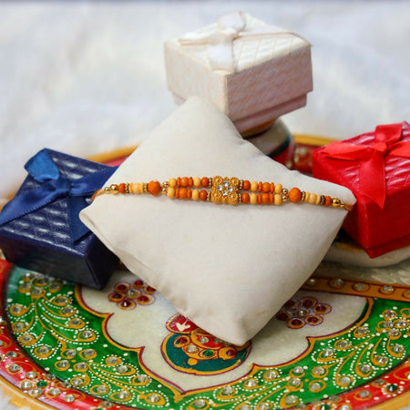 Indianvibez Colourful Beads With Stone Fancy Rakhi