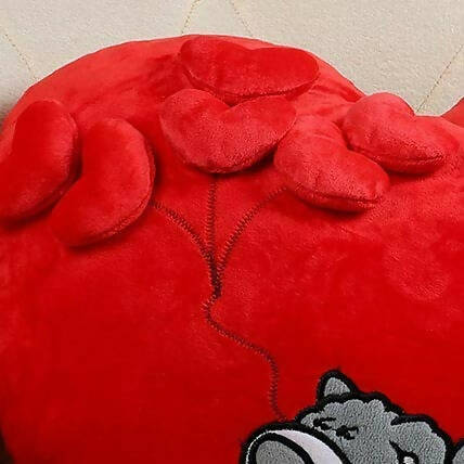 Frantic Cushion Heart Shaped Pillow (Red Color)