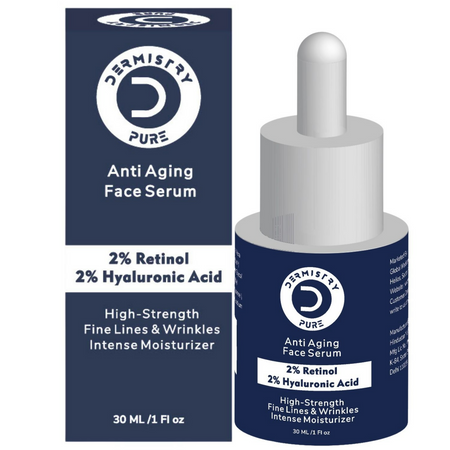 Dermistry 2% Retinol Hyaluronic Night Moisturizer Cream Serum For Anti Aging Fine Lines & Wrinkles