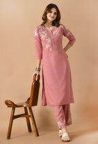 Joban Fashion Rose Gold Cotton Rayon Kurta Set