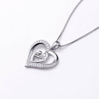 Cauer Elegant 14K White Gold Plated Moissanite Pendant Necklace