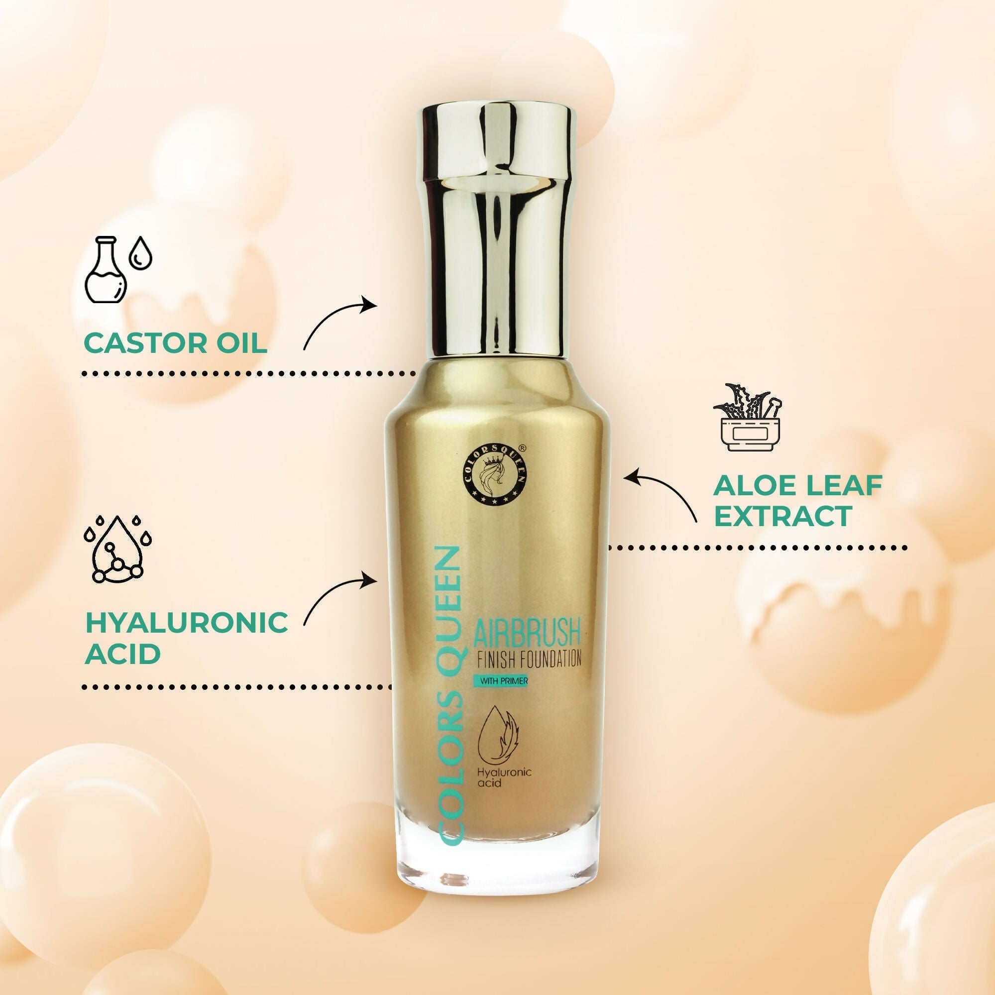Colors Queen Airbrush Foundation With Primer - Natural Nude