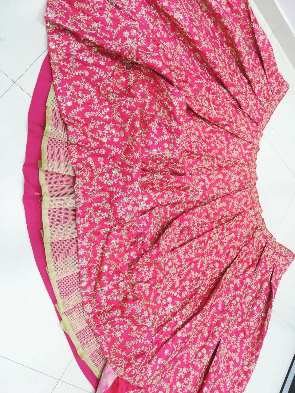 Jyoti Fashion Glamorous Rani Pink Silk 3MM Sequins with Coding Dori Embroidery Lehenga Choli with Dupatta